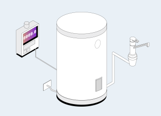 Smart meter with hot water system