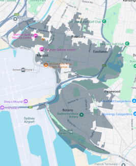 Map of Mascot - Botany trial area
